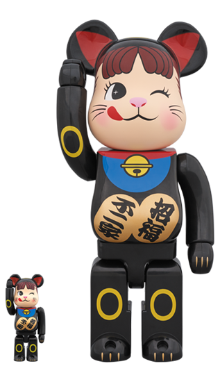 BE@RBRICK 招き猫 ペコちゃん 黒 100％ ＆ 400％ | Hoardboard Collections