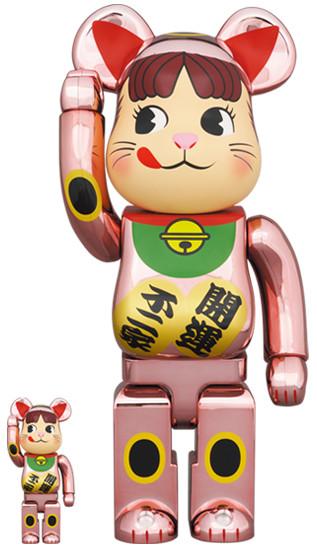 ホビー・グ BE@RBRICK 招き猫 ペコちゃん 黒メッキ 100％ ＆ 400